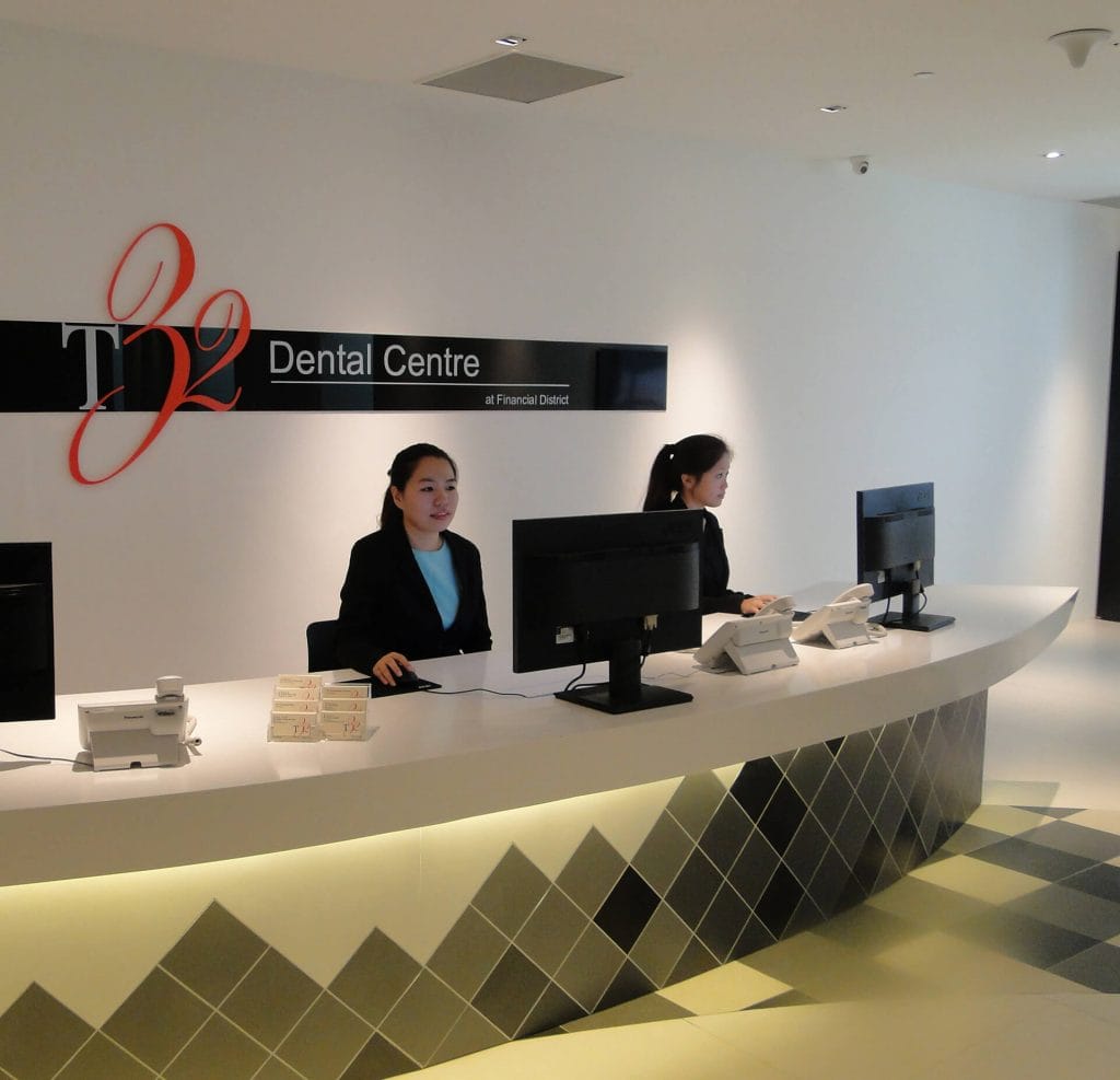 New T32 Dental Centre At Financial District - Reception area