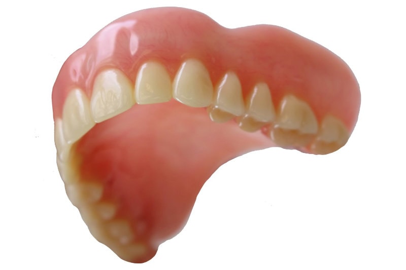 Zoomed in photo of a denture